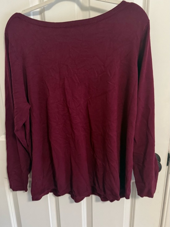 Chico's Sweaters - Chico's Long-Sleeve Crewneck Sweater- Wine